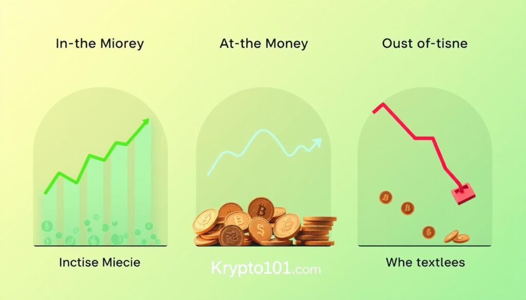 in the money crypto options, at the money crypto options, out of the money crypto options